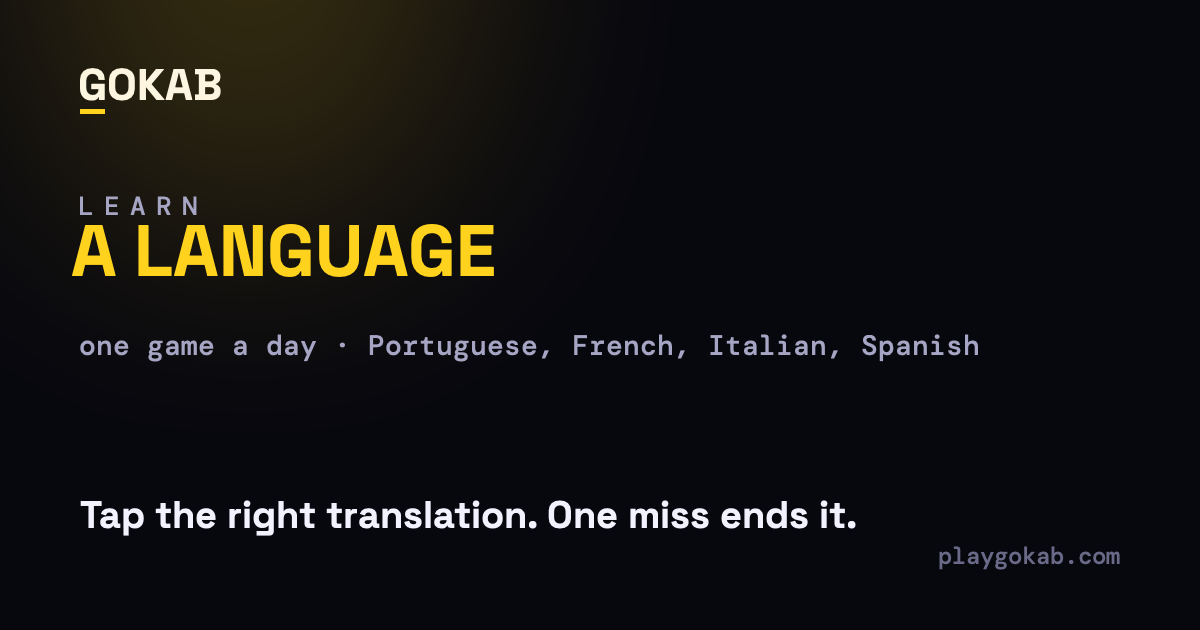 Gokab: learn a language, one game a day